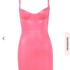 Never worn House of CB pink latex dress